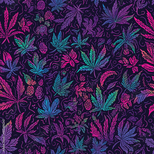 Seamless Colorful Marijuana Pattern.

Seamless pattern of marijuanas in colorful style. Add color to your digital project with our pattern!