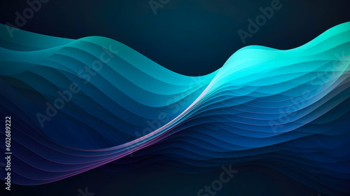 Abstract wavy background with blue and purple gradient. Vector illustration. Generated AI