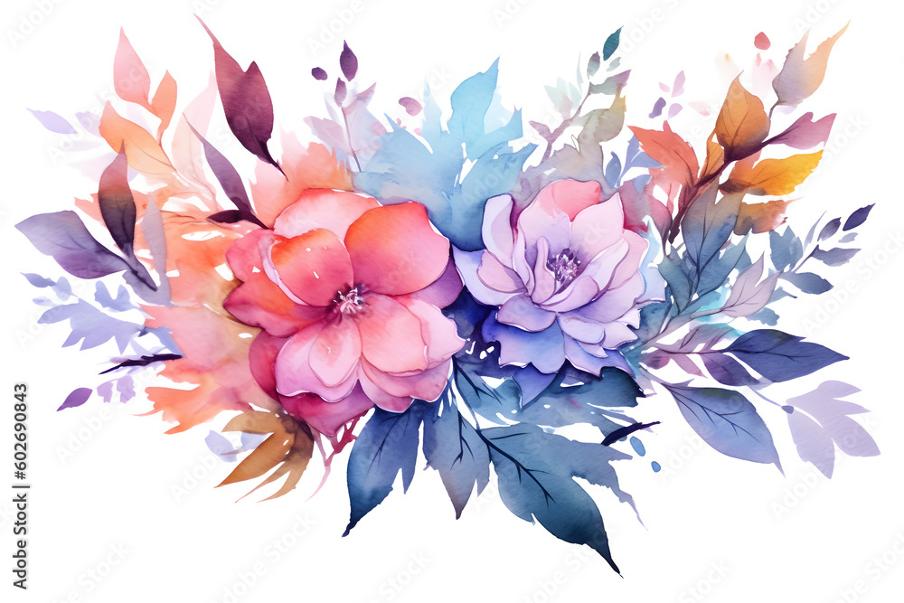 Obraz premium Flower Bouquet on White Background