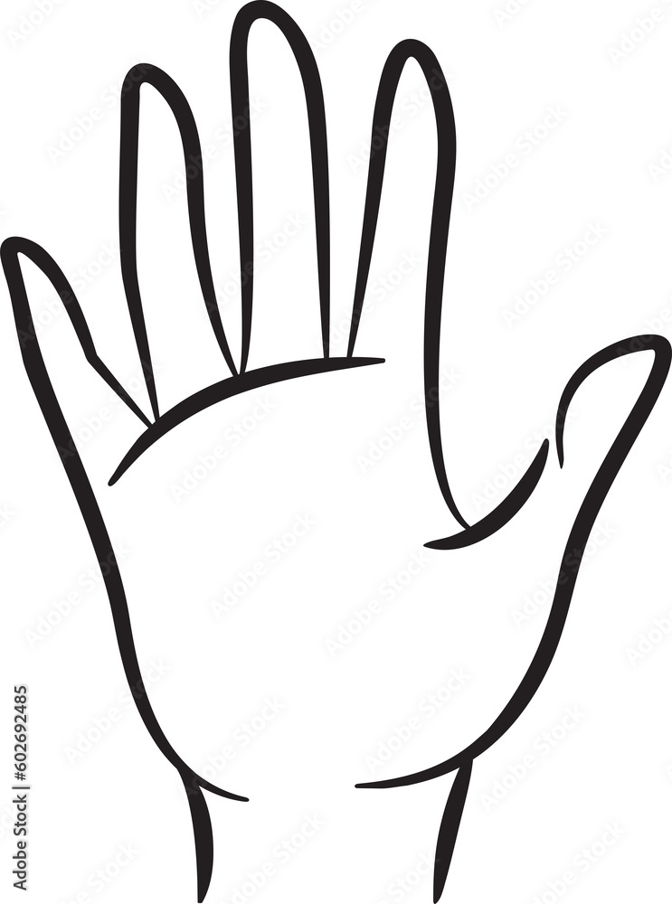 Obraz premium hand drawn hand gesture stop sign