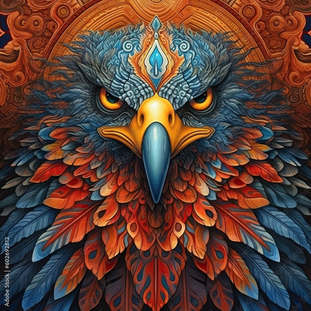 Fototapeta premium Illustration of a animal and abstract art, AI Generated