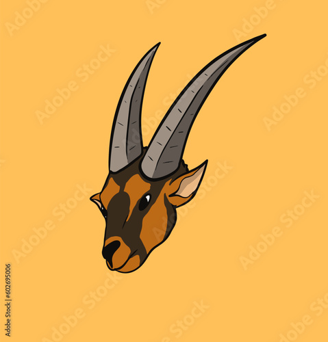 orix head vector, good for icon, logo, mascot, template design, character, product design, merchandise, etc