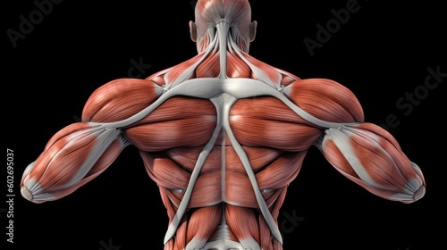 Strong Trapezius Muscles During A Shrug. Generative AI