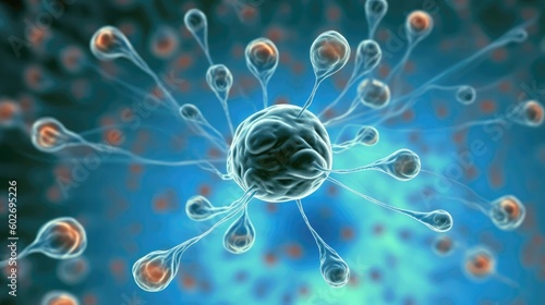 Testes Producing Sperm Medecina Art. Generative AI photo