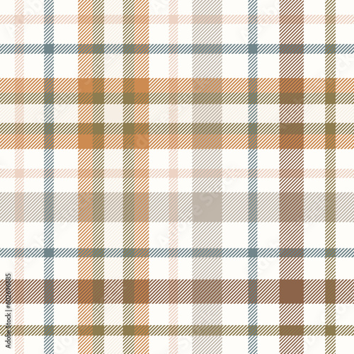 Plaid seamless pattern. Repeating tartan neutral color. Check design for prints. Repeated scottish flannel. Madras fabric. Abstract wool patterned. Repeat monochrome ekose woven. Vector illustration