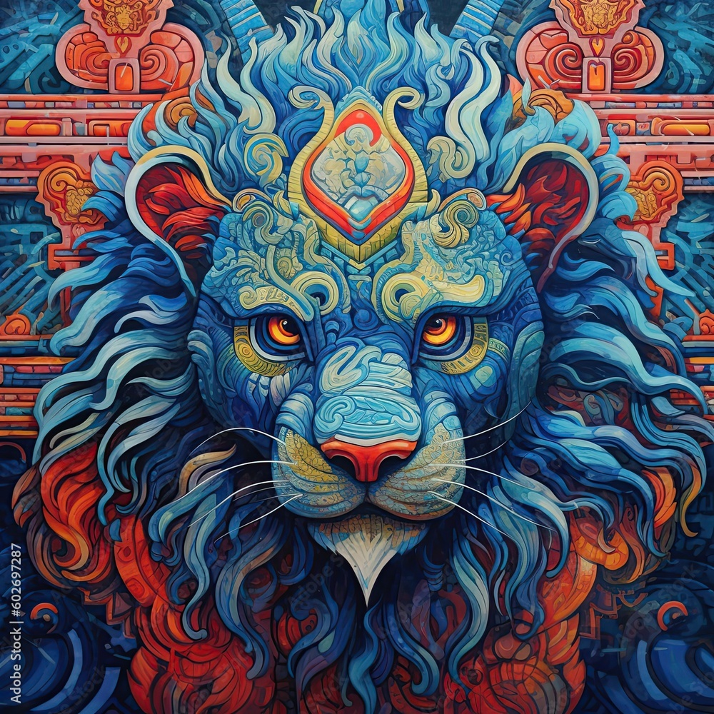 Illustration of a animal and abstract art, AI Generated Illustration of a animal and abstract art, AI Generated