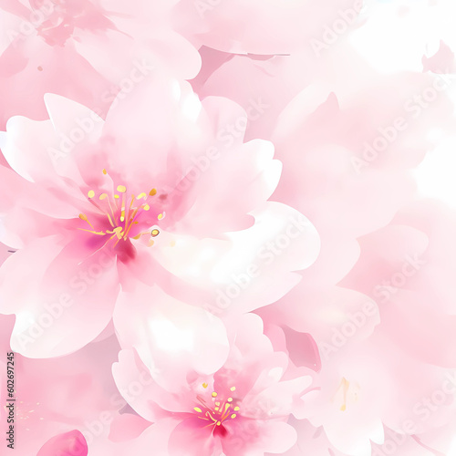 pink cherry blossom branch made by generative ai