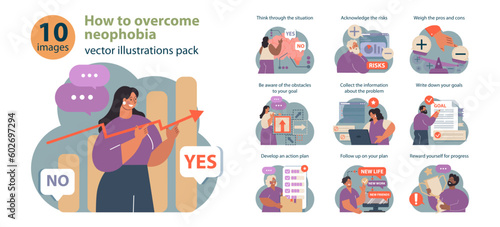 How to overcome neophobia set. Therapy plan for coping with neophilia