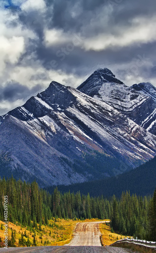 Scenic drive through Canadian Rockies in Kananaskis Country