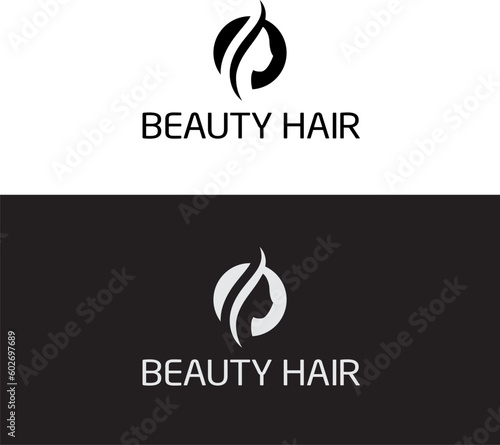 luxury woman hair salon logo design (ID: 602697689)