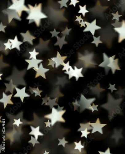 White bright stars on a black background