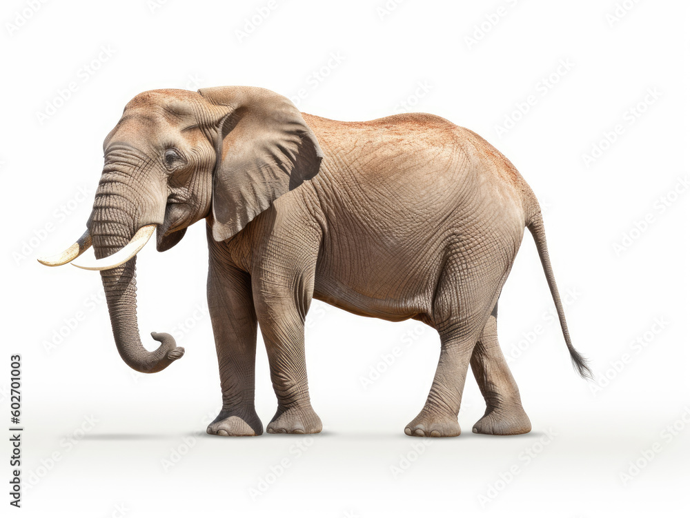 Obraz premium African elephant isolated on white background