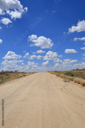 empty gravel road in Namibia