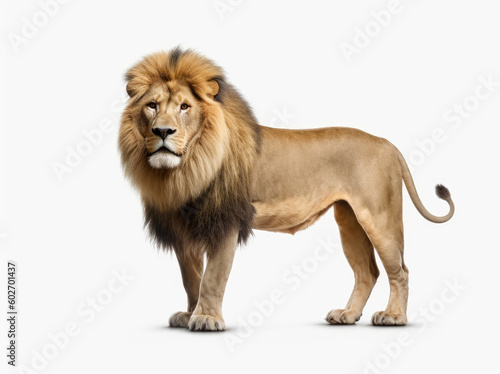 Male lion isolated on white background