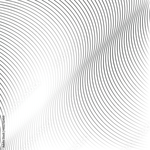 abstract geometric black white gradient wave line pattern art.