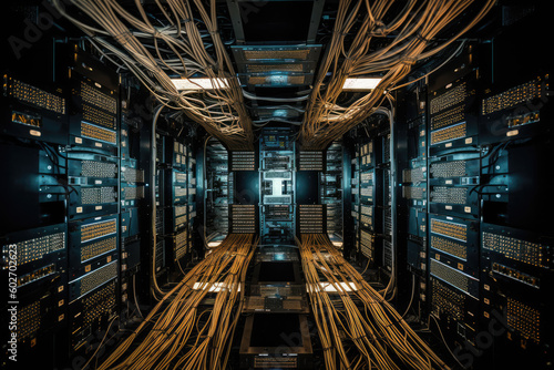 Fototapeta Naklejka Na Ścianę i Meble -  Tunnel of wires and tech