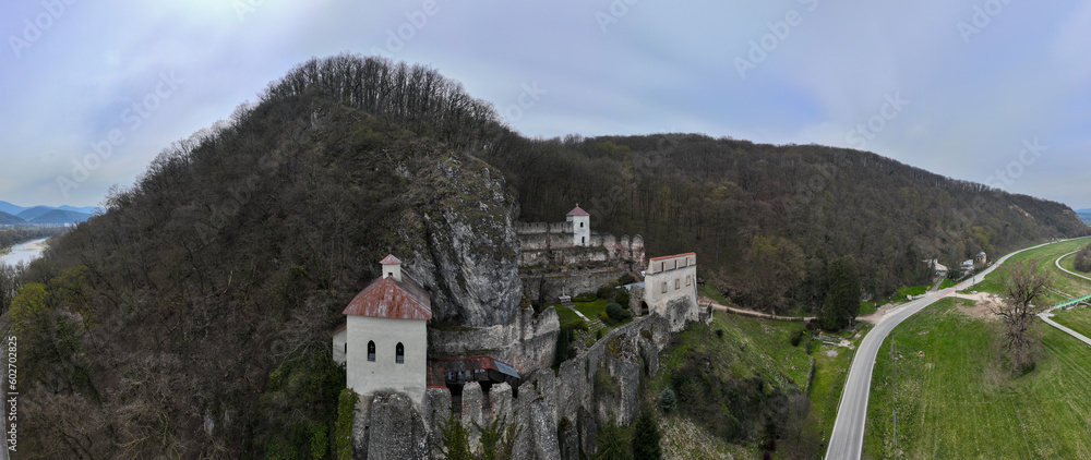 The ruins of a monastery in the village of Opatova nad Vahom in the district of Trencin in Slovakia