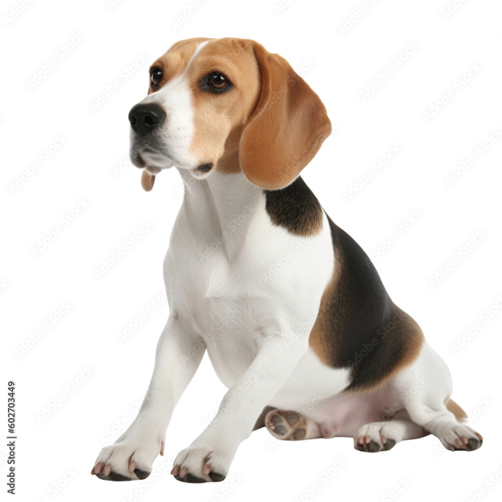 beagle dog isolated on white transparent background, generative AI
