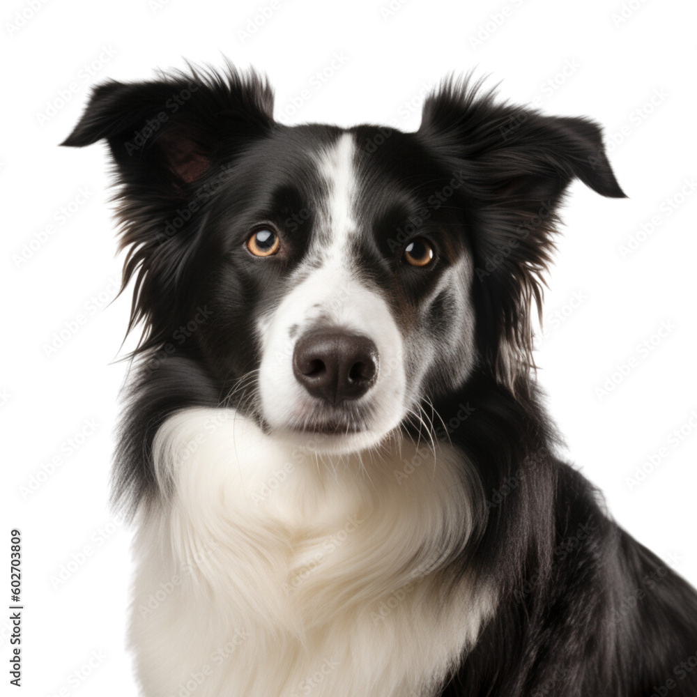 border collie dog transparent background, generative AI