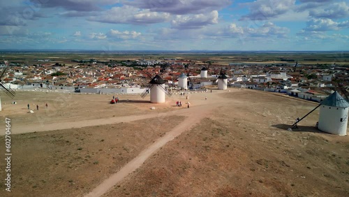 Old Traditional Windmills in Castilla La Mancha Spain