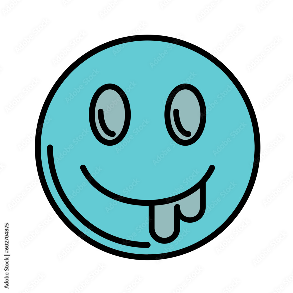 Fototapeta premium Drooling Face Icon Design