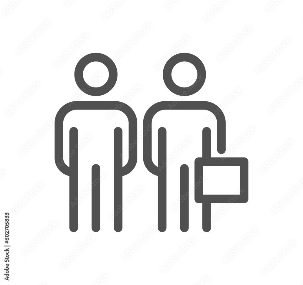 Business people and human resources related icon outline and linear vector. Business people and human resources related icon outline and linear vector.