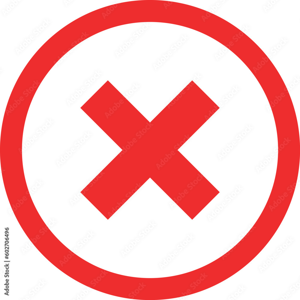 Fototapeta premium no entry sign isolated, vector x red icon