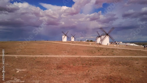 Castilla La Mancha Windmills in Spain from above