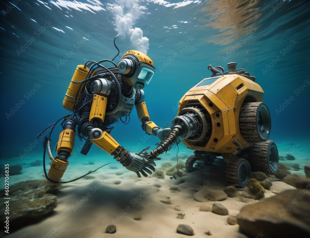 Ai Generated a humanoid robot interacting with New World
Ai Generated a humanoid robot interacting with New World