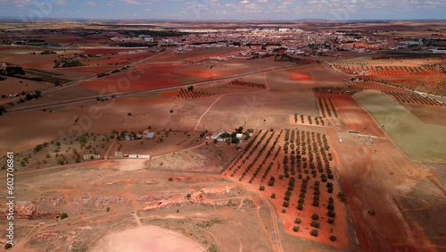 Aerial view of Castilla La Mancha region in Spain