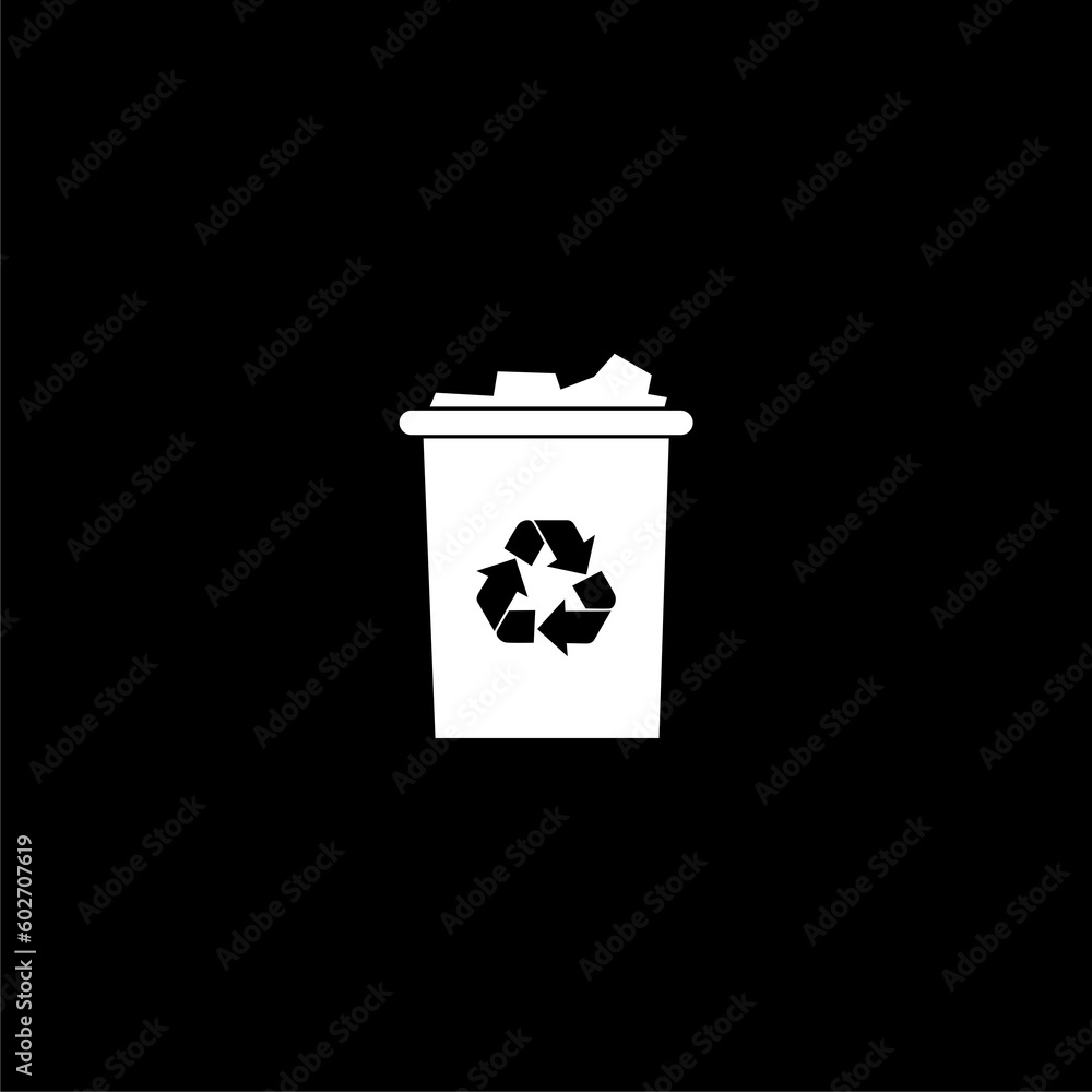 Trash can icon isolated on black background. Trash can icon isolated on black background.