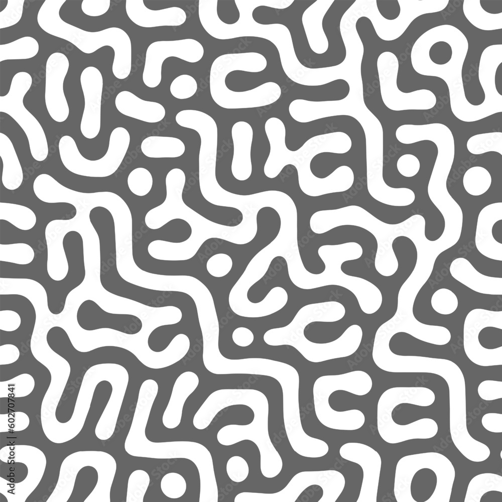 Blob Seamless Pattern Vector Grey White Apparel Design Print Abstract Background. Psychedelic Doodle Random Structure Repetitive Abstraction. Turing Diffusion Reaction Effect Endless Art Illustration Blob Seamless Pattern Vector Grey White Apparel Design Print Abstract Background. Psychedelic Doodle Random Structure Repetitive Abstraction. Turing Diffusion Reaction Effect Endless Art Illustration