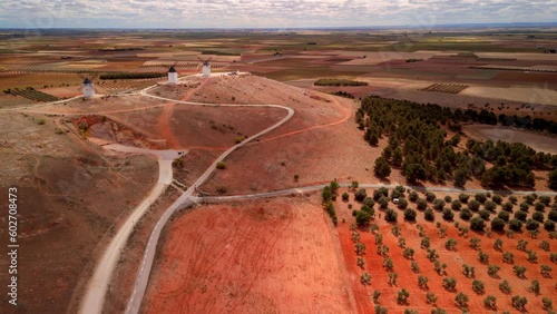 Aerial view of Castilla La Mancha region in Spain