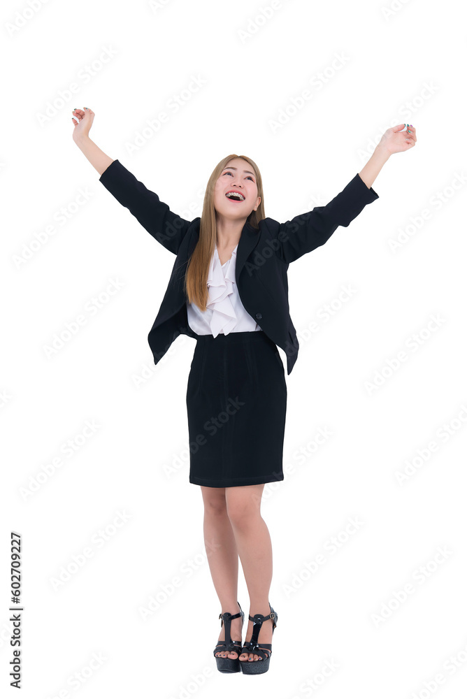 Asian business woman on white background,Happy girl concept Asian business woman on white background,Happy girl concept