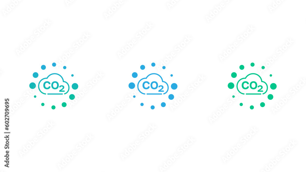 CO2 Carbon dioxide cloud and dots. Carbon footprint concept. Vector illustration template. CO2 Carbon dioxide cloud and dots. Carbon footprint concept. Vector illustration template.