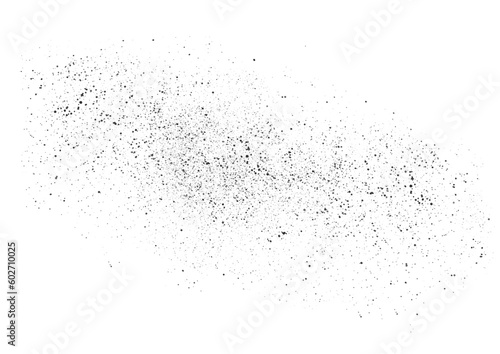 Splatter of black paint isolated on a transparent png background. Stock photo