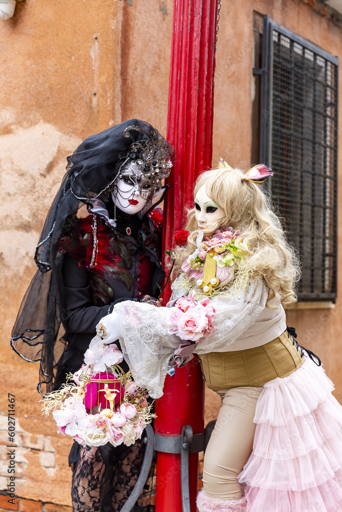 Beautiful lady masks during the Venice carnival
