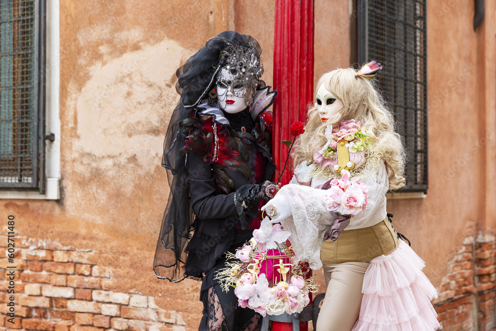 Beautiful lady masks during the Venice carnival
