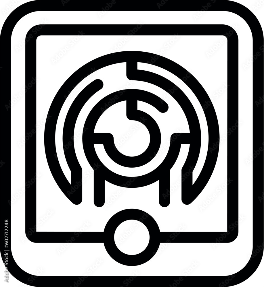 Finger scanner icon outline vector. Hand print. Security lock