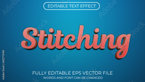 Stitching editable text effect. denim style editable text effect