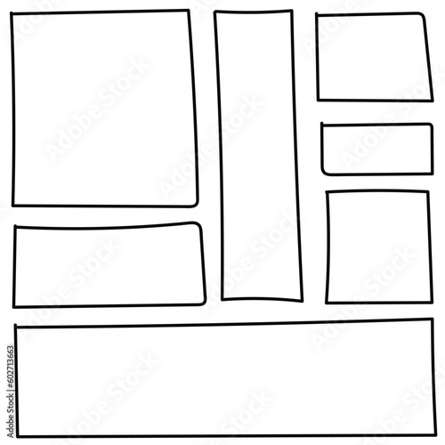 Hand Drawn Horizontal And Vercital Rectangles Set Frames Vector
