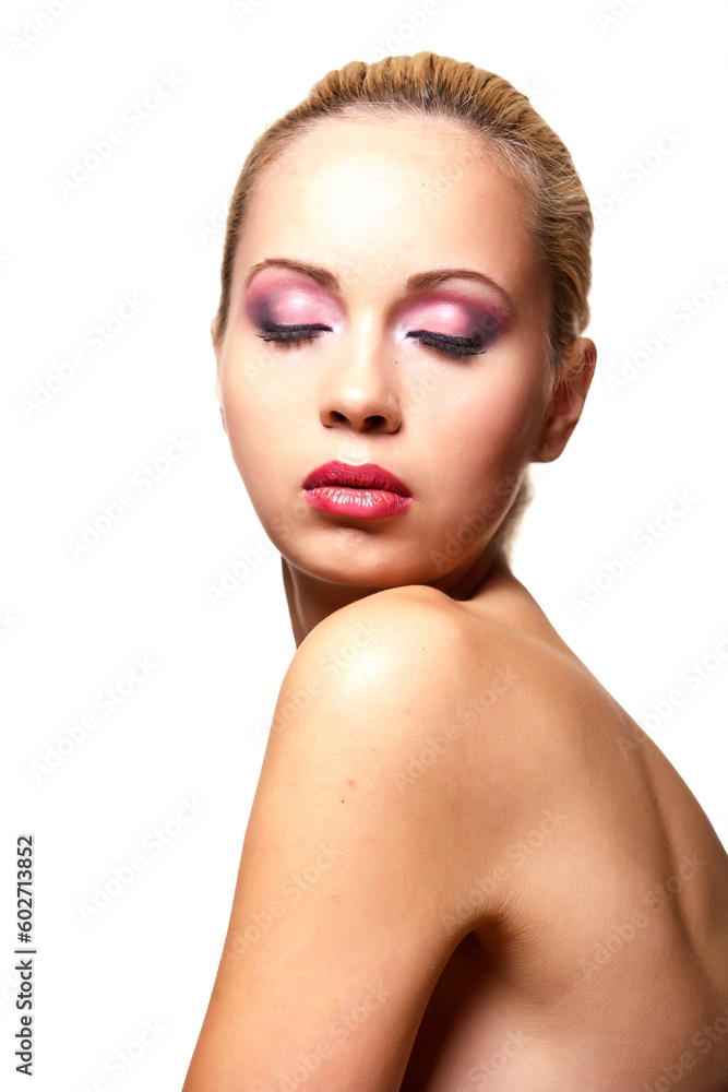 beautiful girl with a clean skin isolated on white background beautiful girl with a clean skin isolated on white background