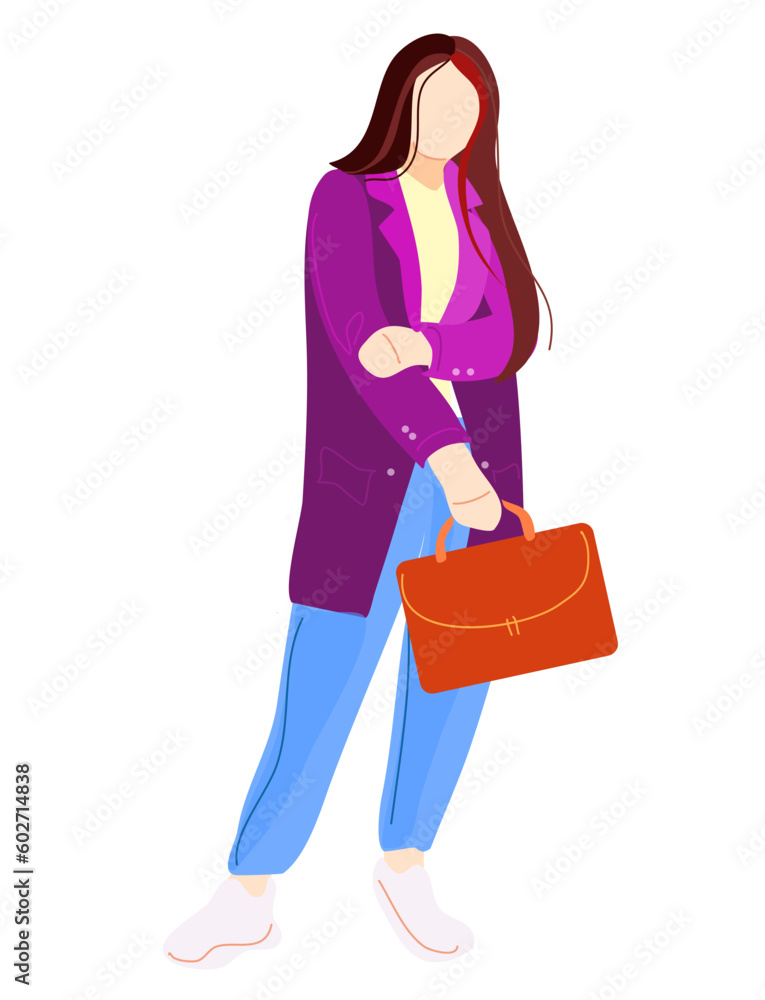 Female Teacher with Portfolio in Hand Female Teacher with Portfolio in Hand