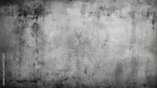 Smokey Brushwork Grunge Wall Texture: A black and white grunge wall texture with a rough, edgy appearance and brushwork detail. Generative AI