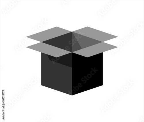 Vector of black box open on white background