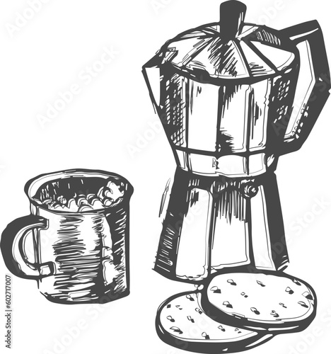 coffee maker and cup