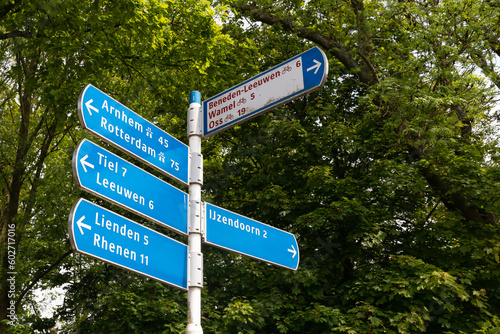 Signage to various destinations in the Netherlands. © Jan van der Wolf