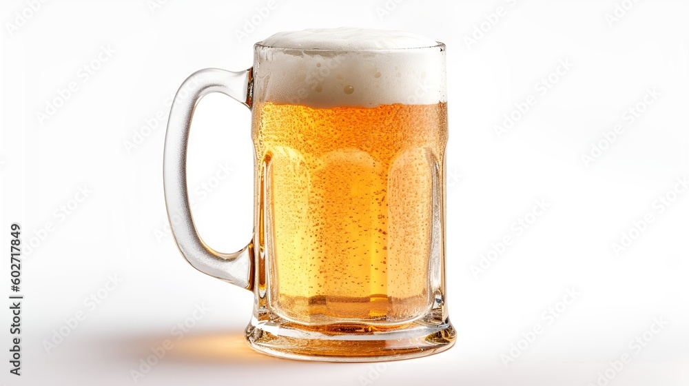 Mug of draft beer, isolated on white background with copy space Mug of draft beer, isolated on white background with copy space
