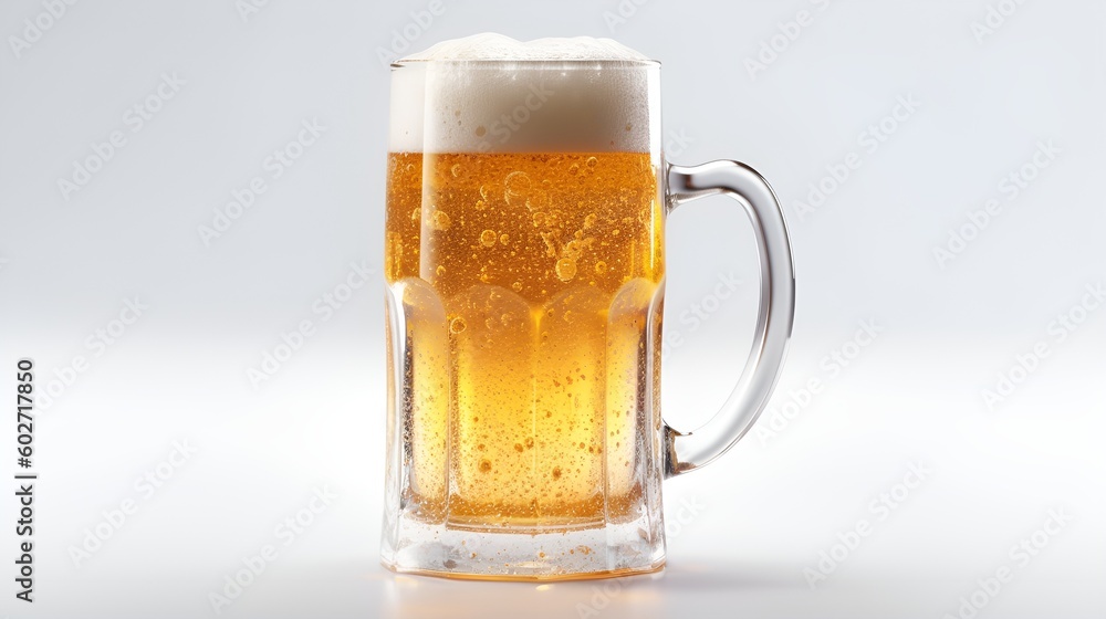 Mug of draft beer, isolated on white background with copy space Mug of draft beer, isolated on white background with copy space