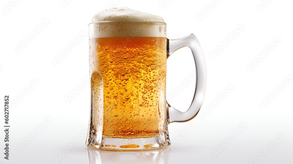 Mug of draft beer, isolated on white background with copy space Mug of draft beer, isolated on white background with copy space